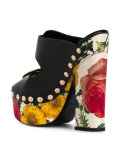roses print platform sandals