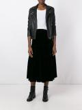 gathered velvet skirt