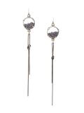 gathered stone drop earrings