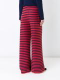 striped flared trousers