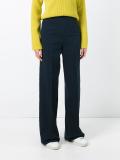 pleated straight trousers