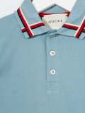 stripe neck polo shirt