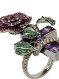 diamond, ruby and amethyst ring