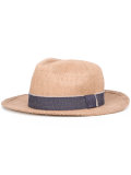 bowler hat with decorative trim