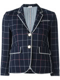 checked cropped blazer
