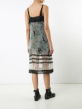 printed lace trim dress