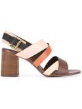 stacked heel sandals