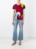 colour block printed blouse 