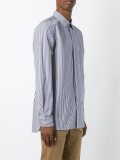 concealed fastening striped shirt