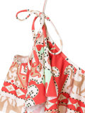 one shoulder printed swimsuit