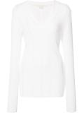 V-neck knitted blouse