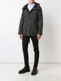 flap pockets hooded coat