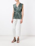 Romney pleated front top