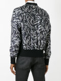 brushstroke print bomber jacket