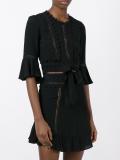 three-quarters sleeve cropped blouse