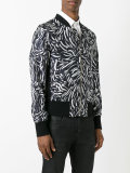 brushstroke print bomber jacket