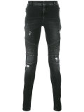 distressed biker jeans