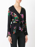 v-neck wrap blouse