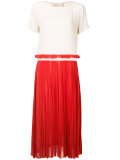 contrast pleated dress 