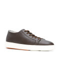 grained lace up trainers 