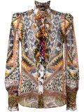 printed sheer shirt