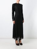 lace long flared dress
