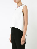 embellished collar tank top