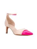 contrast toe cap pumps