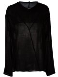 creased sheer longsleeved top