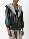 hooded leather jacket 