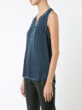 lace-up denim tank