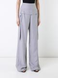dropped belt palazzo pants