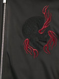 bomber jacket with skull embroidery