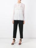 macramé detail sheer blouse