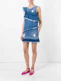 asymmetric raw flounce denim dress