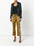 tiger-print tailored trousers