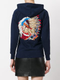 smile patch zipped hoodie