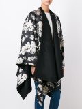 rose print poncho