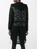 hooded zipped lace coat