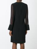 sheer sleeve shift dress