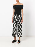 geometric print cropped trousers