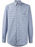 small check button down collar shirt