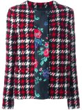 plaid contrast floral stripe jacket