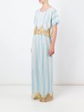lace application striped T-shirt