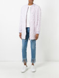 frayed elongated bomber jacket