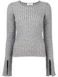slit sleeves ribbed jumper