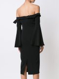 off shoulder flared sleeve dress