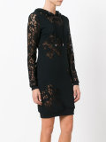 lace panel hoodie dress