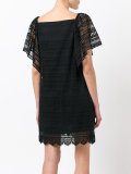 scalloped hem shift dress