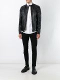 zipped biker jacket